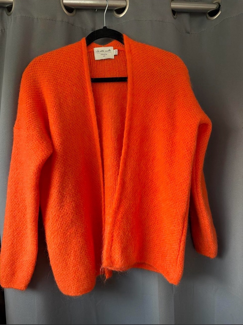 La Petite Maille Orange Open-Front Women's Sweater
